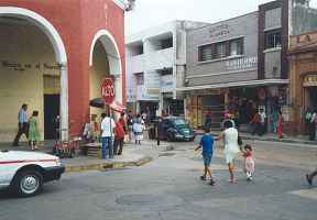 Een straat vlakbij de markt in Mérida